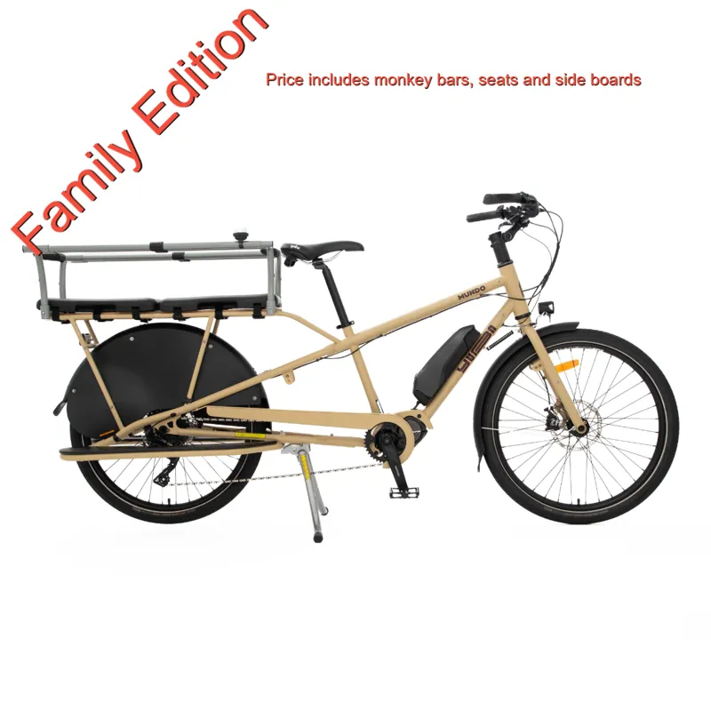 Yuba Mundo EP8 Family Edition Tan Electric Cargo Bike