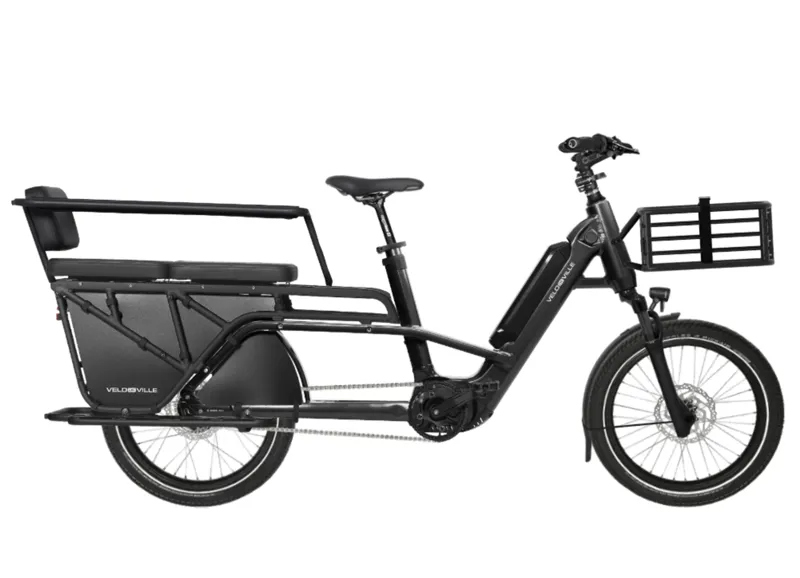 Velo-de-Ville Loady family cargo bike Black Gloss