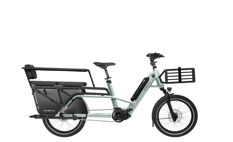 Velo-de-Ville Loady family cargo bike Ice Blue gloss-5