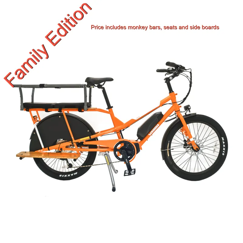 Yuba Kombi E5 Longtail Electric Cargo Bike Family Edition Orange