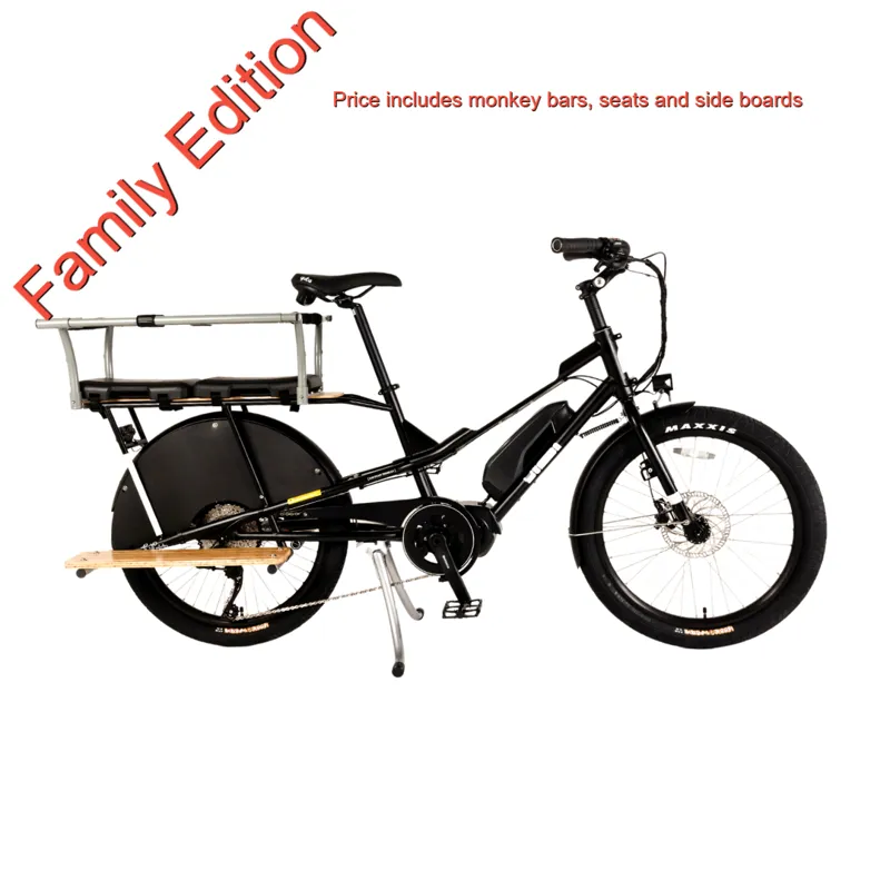 Yuba Kombi E6 Longtail Electric Cargo Bike Family Edition Black