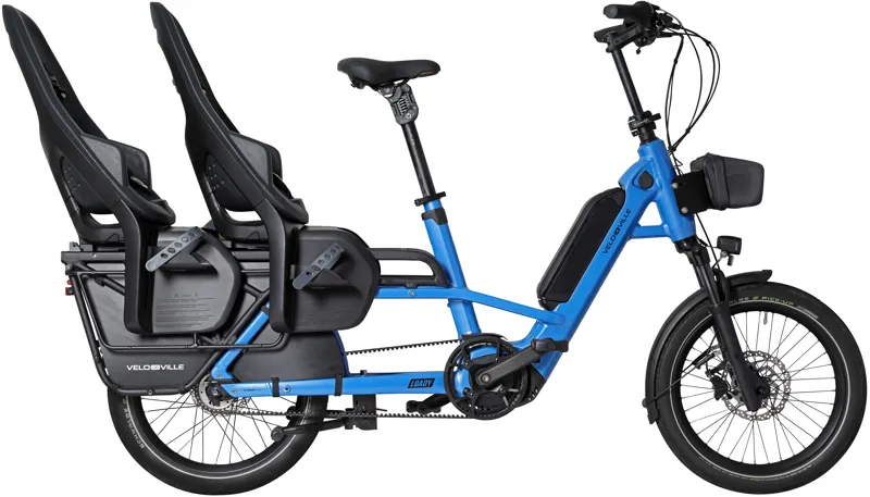 Velo-de-Ville Loady family cargo bike Ice Blue gloss-1
