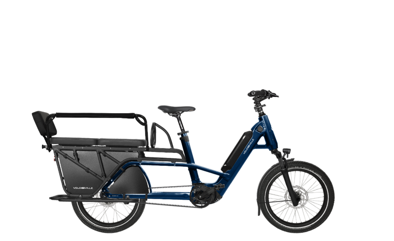 Velo-de-Ville Loady 900PX family cargo bike Night Blue gloss Belt Drive