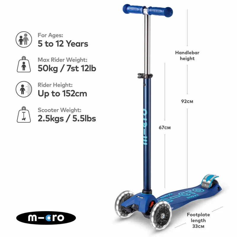 Micro-Scooter Maxi Deluxe LED Navy-1