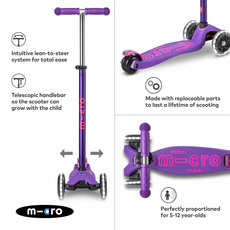 Micro-Scooter Maxi Deluxe LED Purple-3