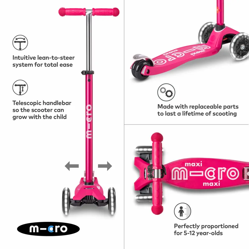 Micro-Scooter Maxi Deluxe LED Pink-3