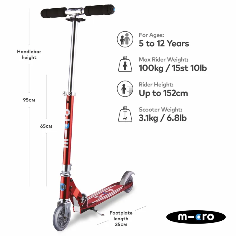 Micro-Scooter Stripe Classic Sprite Red-1