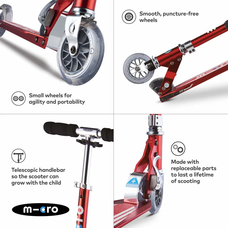 Micro-Scooter Stripe Classic Sprite Red-2