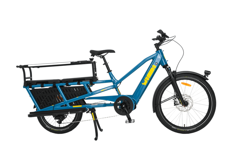 Yuba Spicy Curry Longtail Electric Cargo Bike True Blue Family Edition