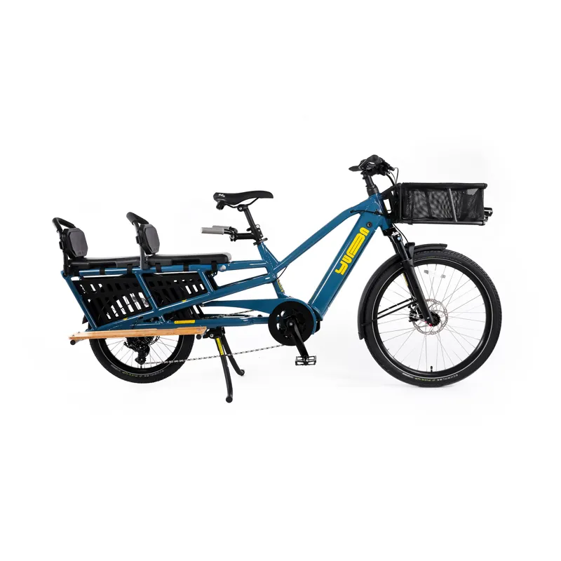 Yuba Spicy Curry Longtail Electric Cargo Bike True Blue-1