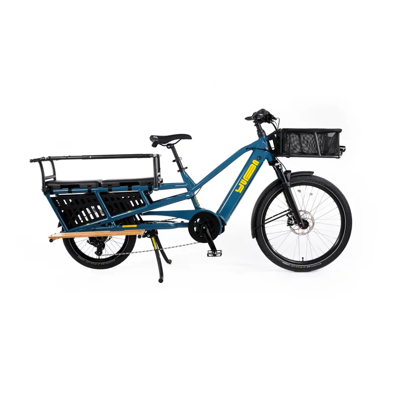 Yuba Spicy Curry Longtail Electric Cargo Bike True Blue-2