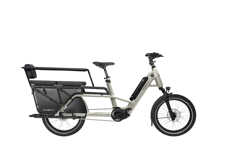 Velo-de-Ville Loady family cargo bike Crystal Pearl gloss