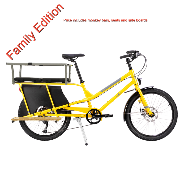 YUBA Kombi cargo bike yellow Family Edition
